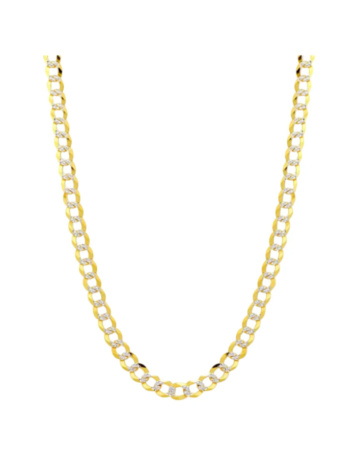 Solid Two-Color Cuban Curb Link Necklace