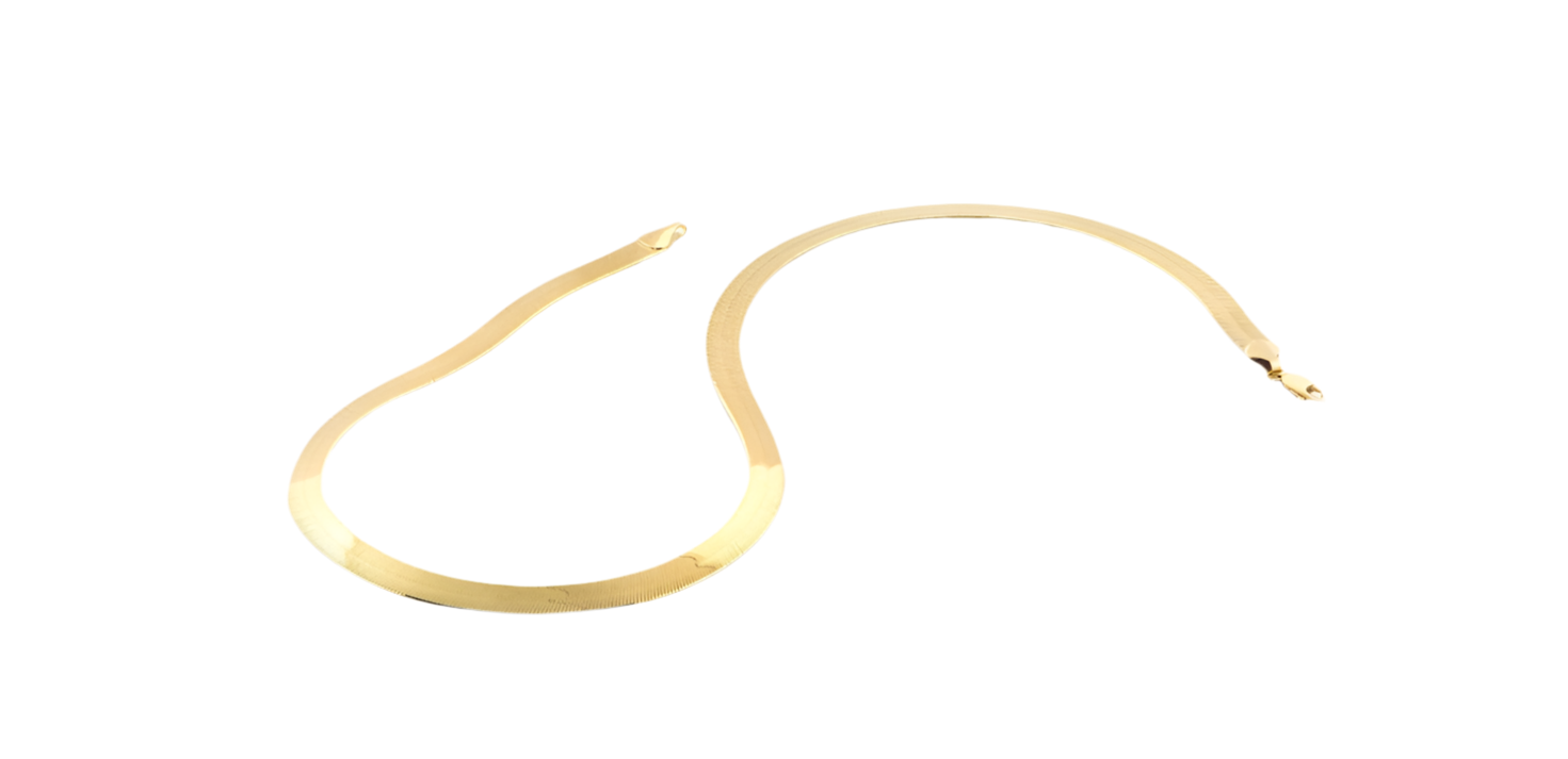 Solid Gold Herringbone Necklace