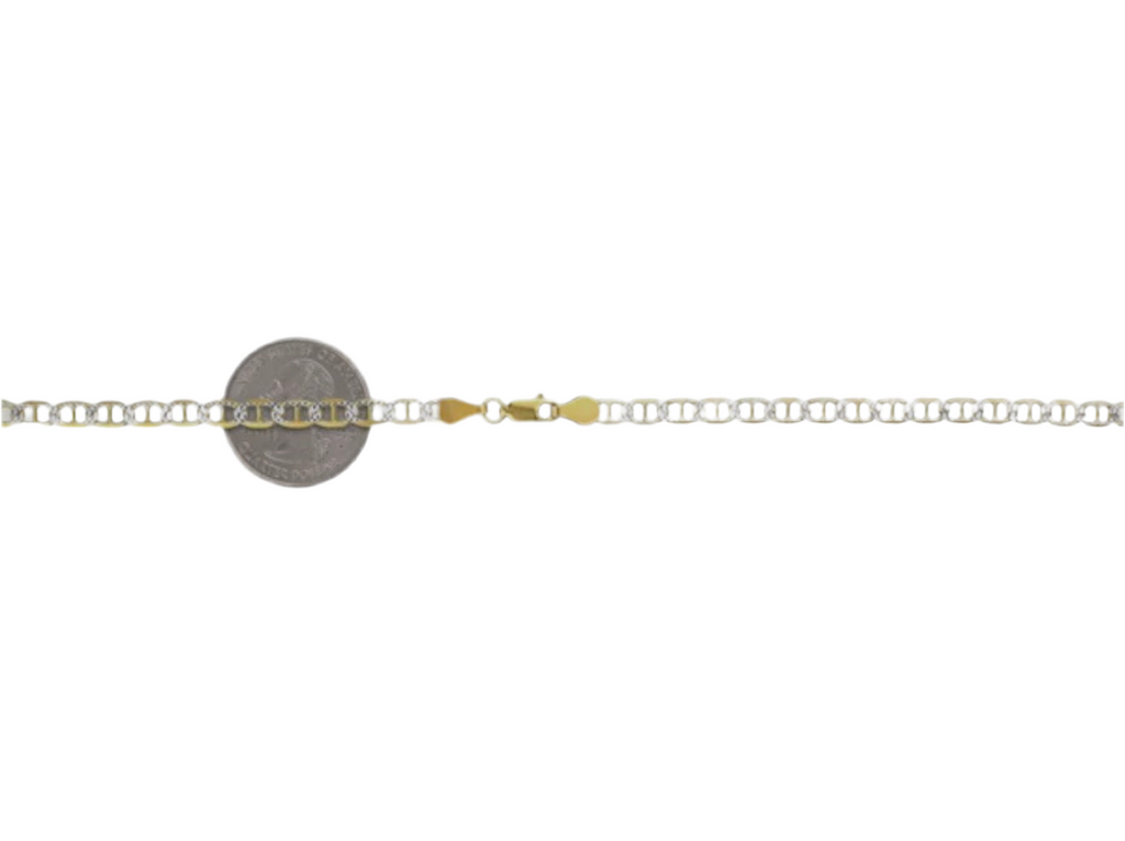 Solid Two-Color Pavé Mariner Necklace