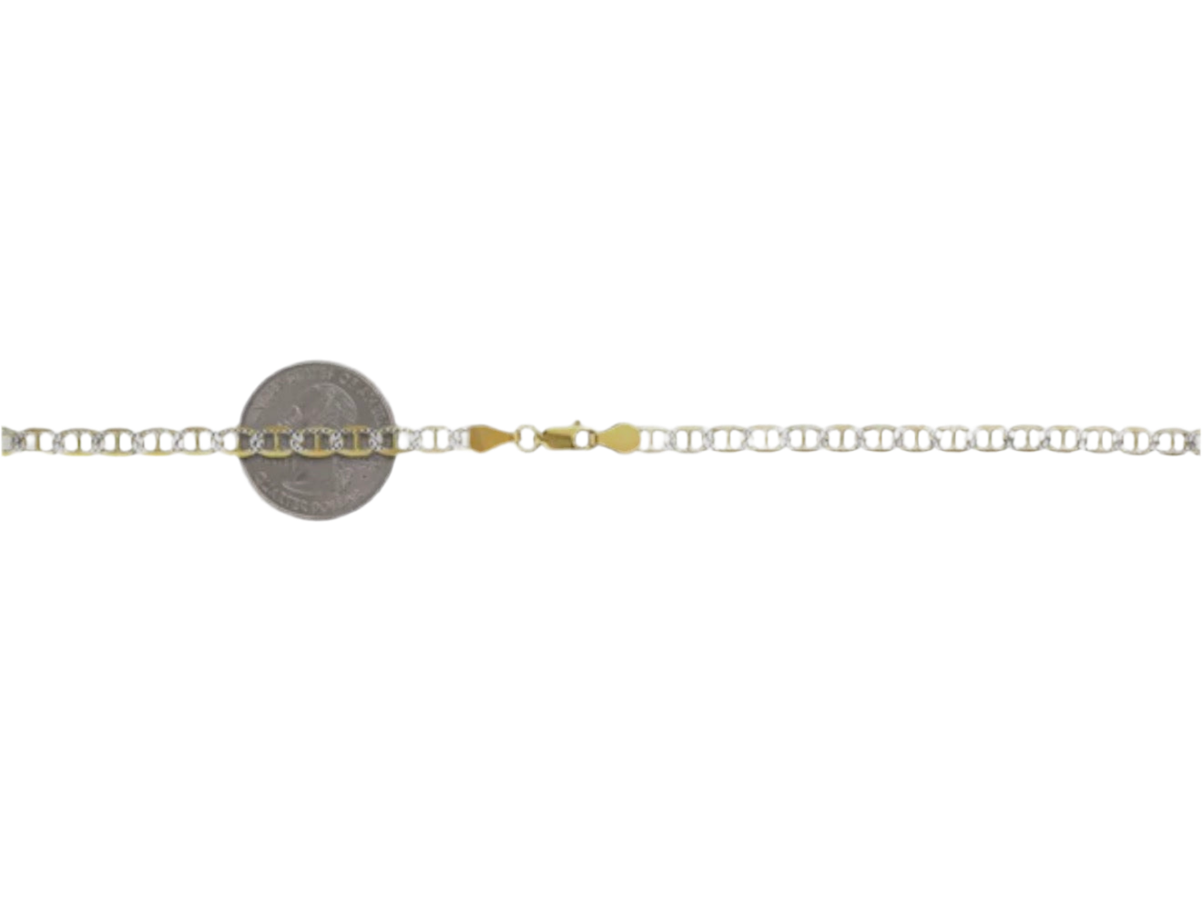 Solid Two-Color Pavé Mariner Necklace