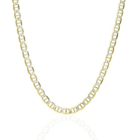 Solid Two-Color Pavé Mariner Necklace