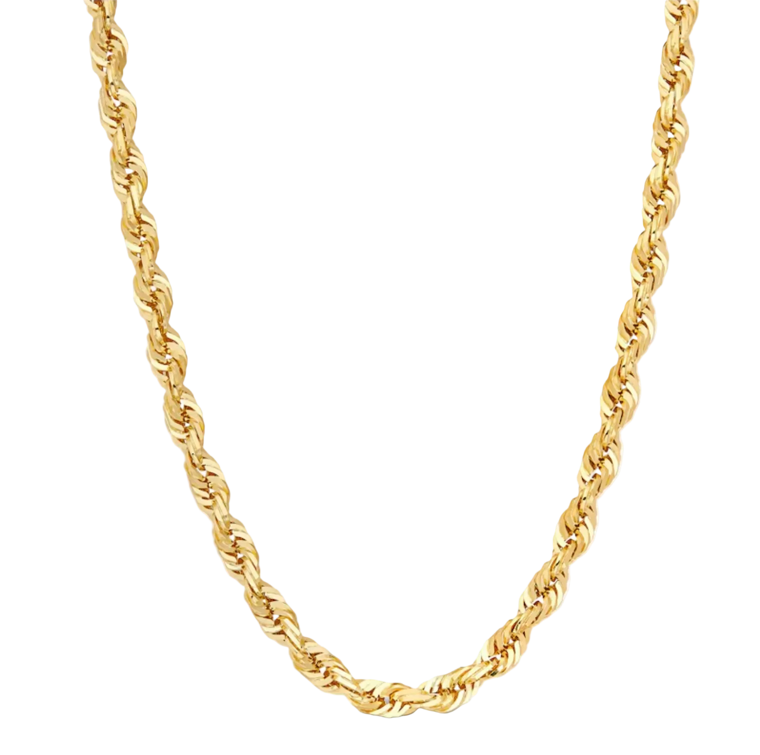 Solid Gold Rope Chain Necklace