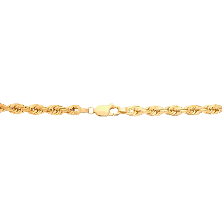 Solid Gold Rope Chain Necklace