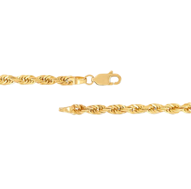 Solid Gold Rope Chain Necklace