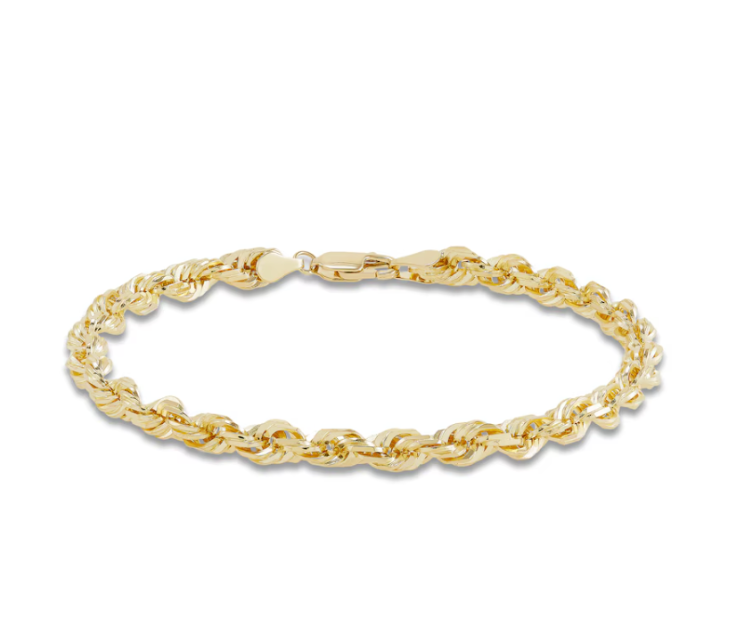 Solid Rope Bracelet Yellow Gold