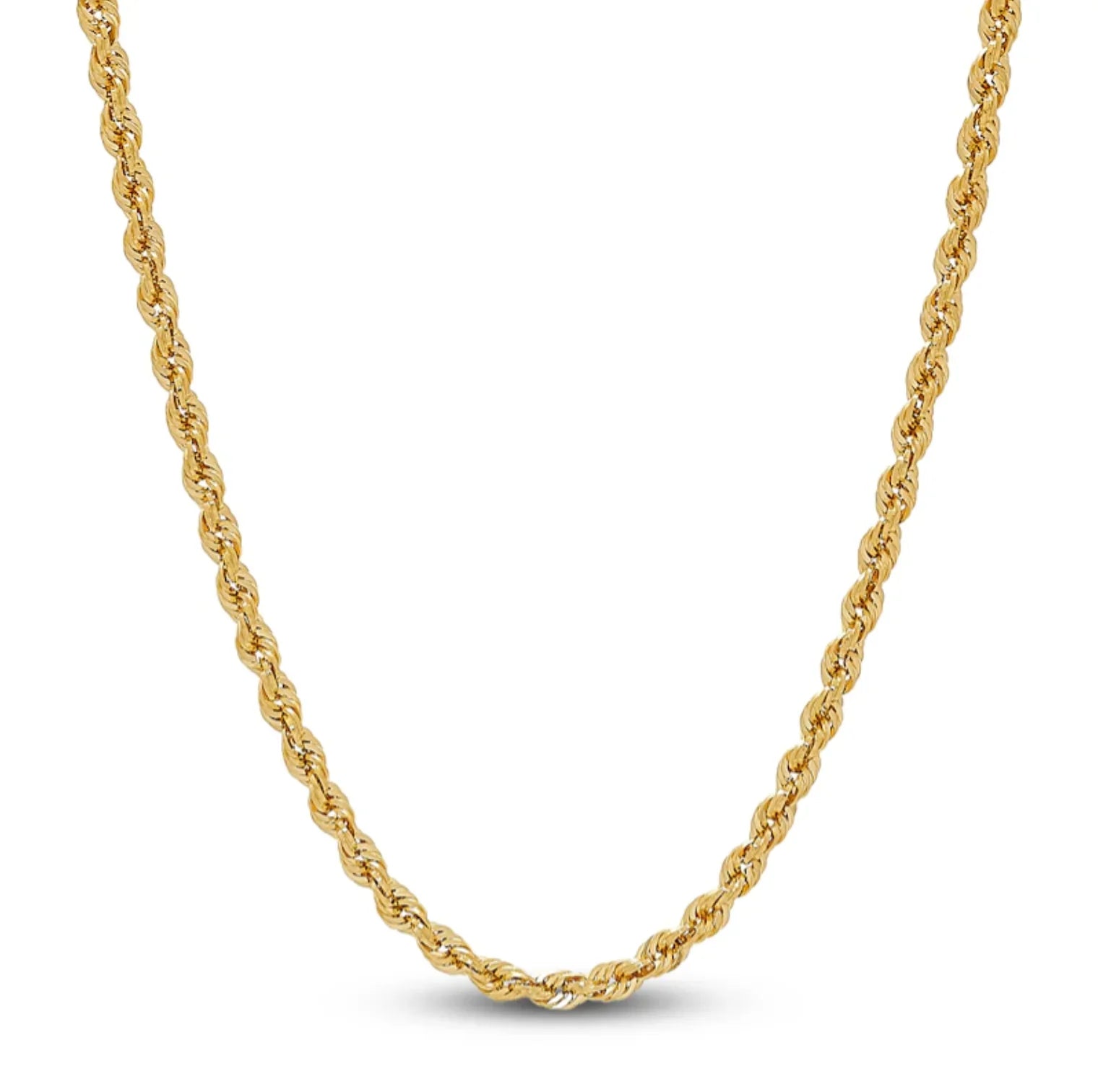 Gold Hollow Rope Chain Necklace