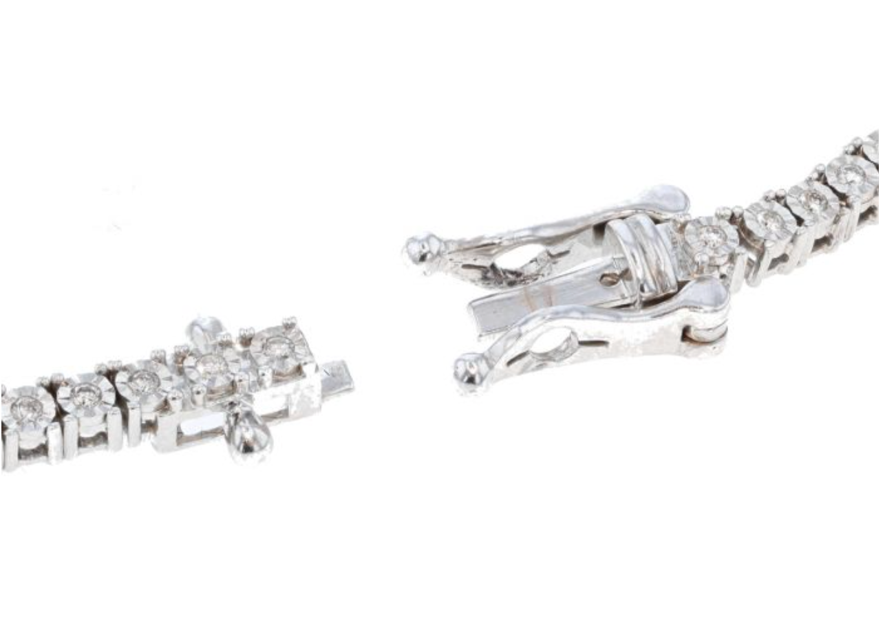 10k Gold Illusion Set Diamond Tennis Necklace