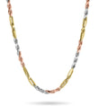 Solid Gold Tri-Color Milano Necklace