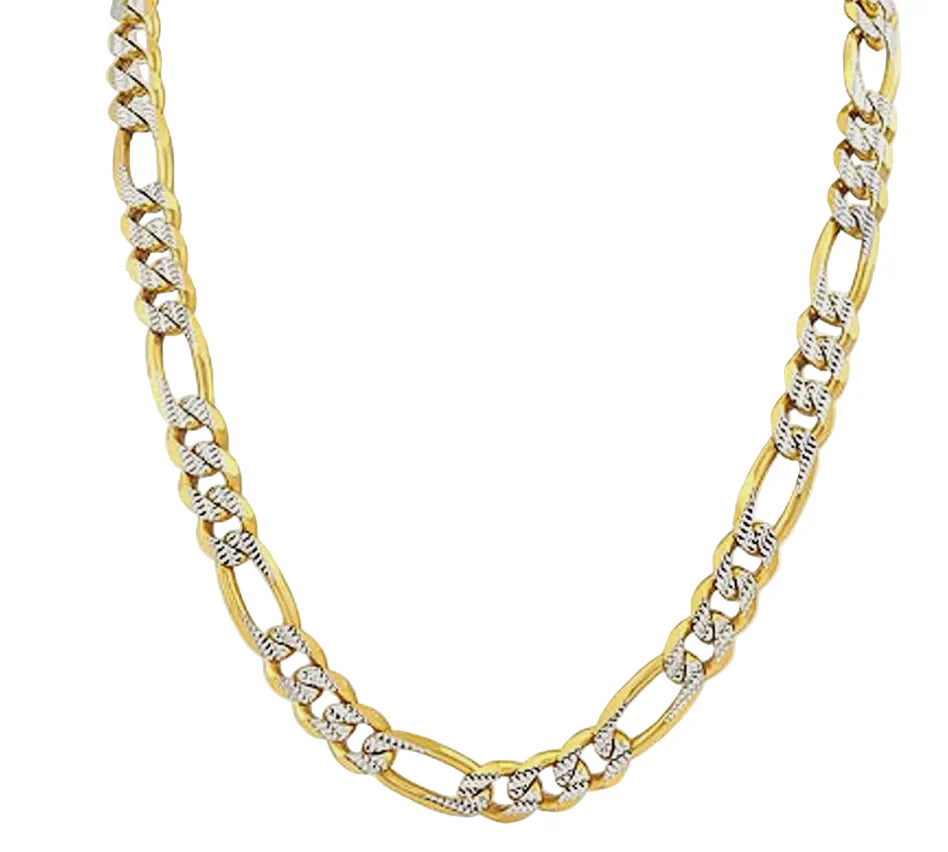 Hollow Two-Color Gold Figaro Necklace