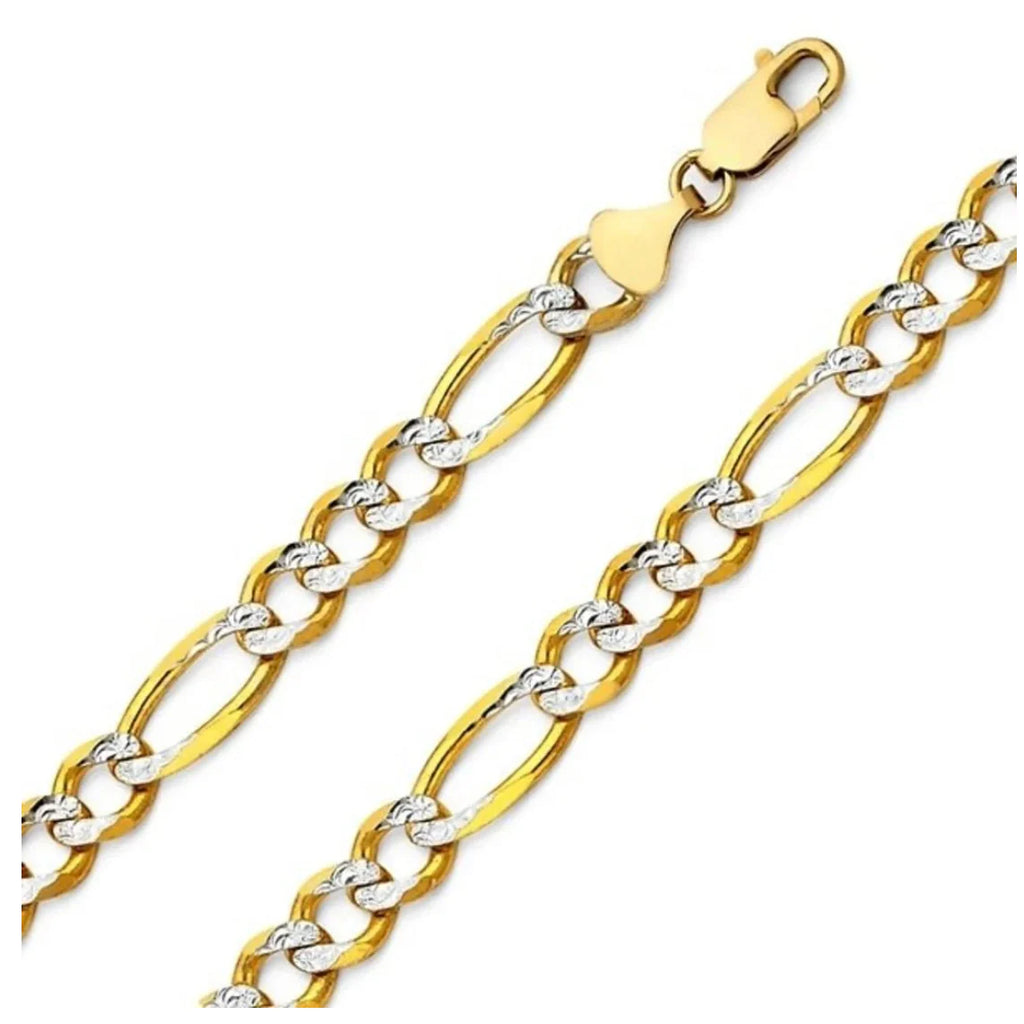 Hollow Two-Color Gold Figaro Necklace