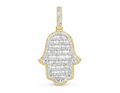 10k Diamond Hamza Hand Pendant