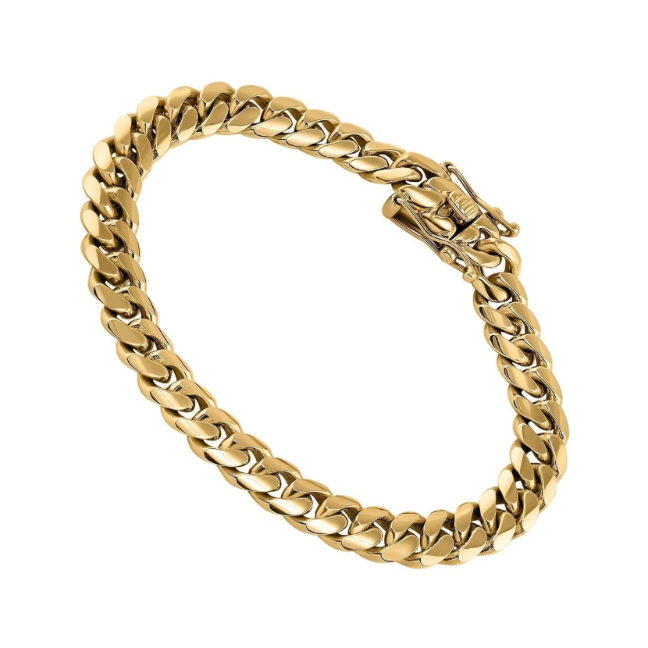 Solid Miami Cuban Bracelet Yellow Gold