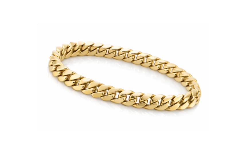 Solid Miami Cuban Bracelet Yellow Gold