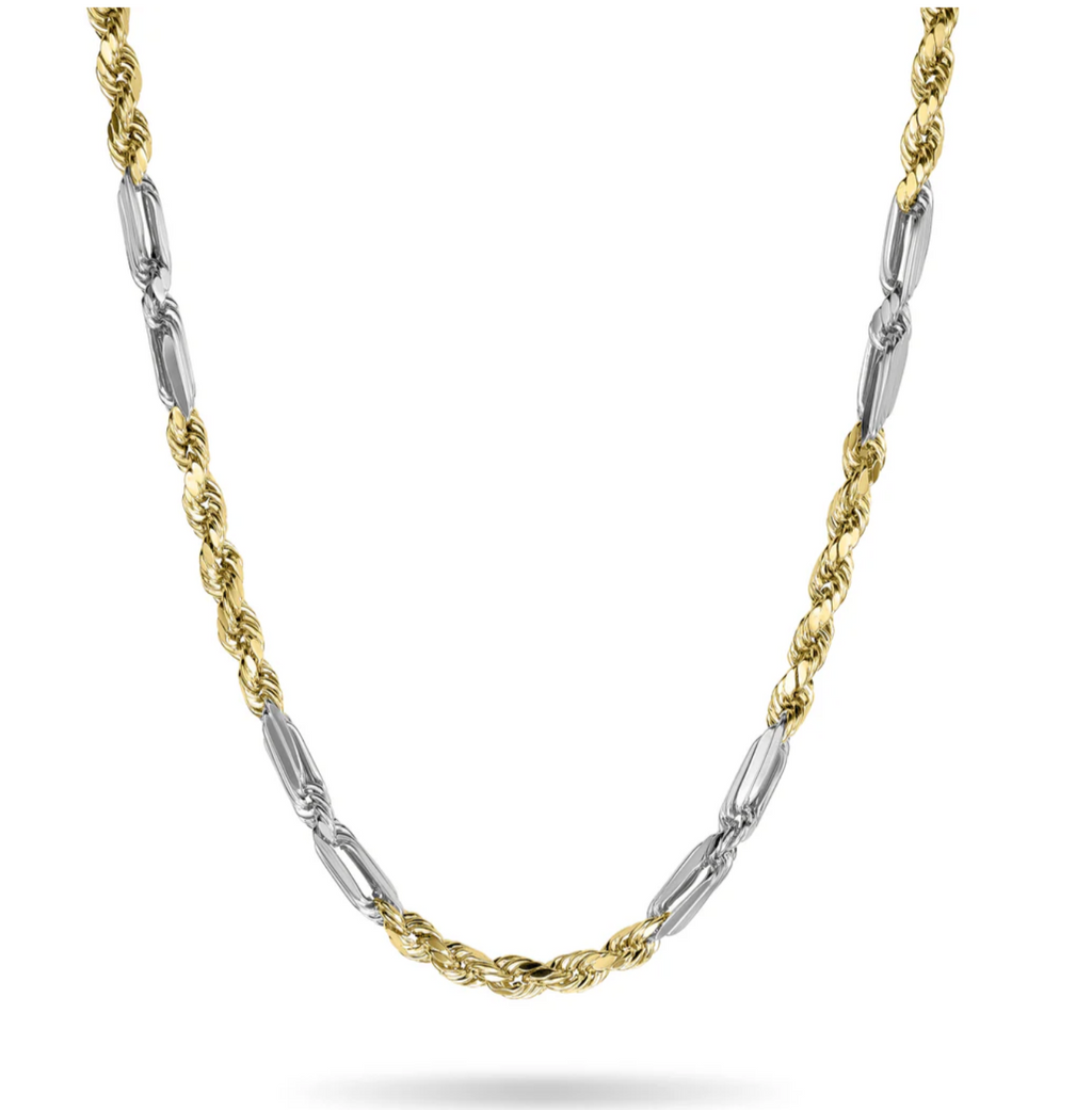 Solid Gold Two-Color Milano Necklace