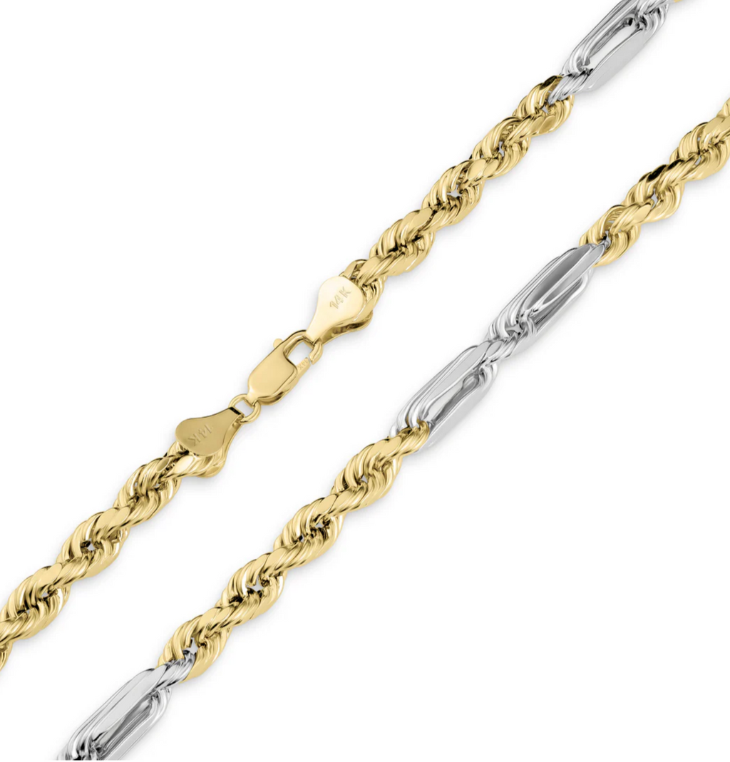 Solid Gold Two-Color Milano Necklace