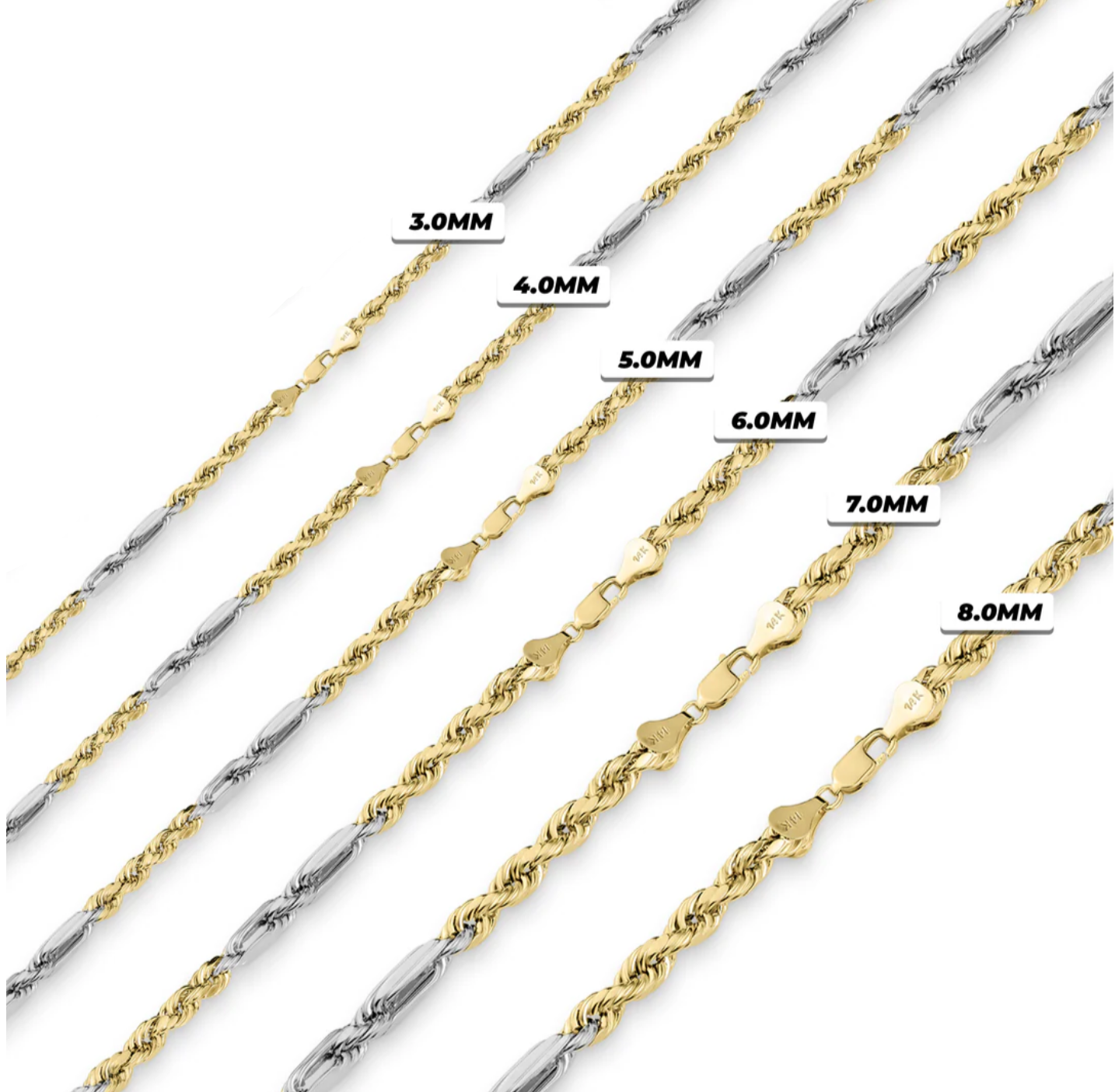 Solid Gold Two-Color Milano Necklace