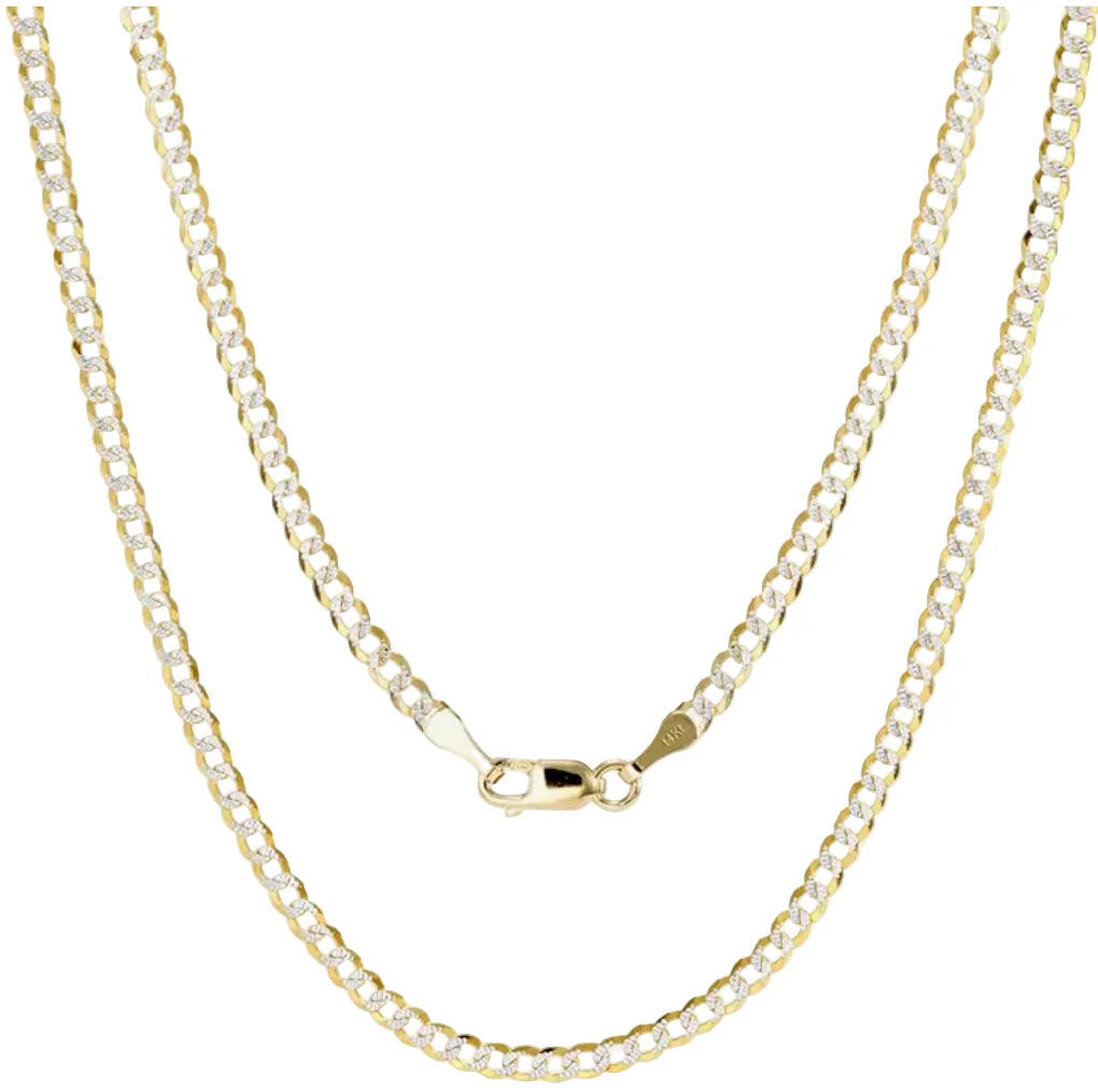 Solid Two-Color Cuban Curb Link Necklace