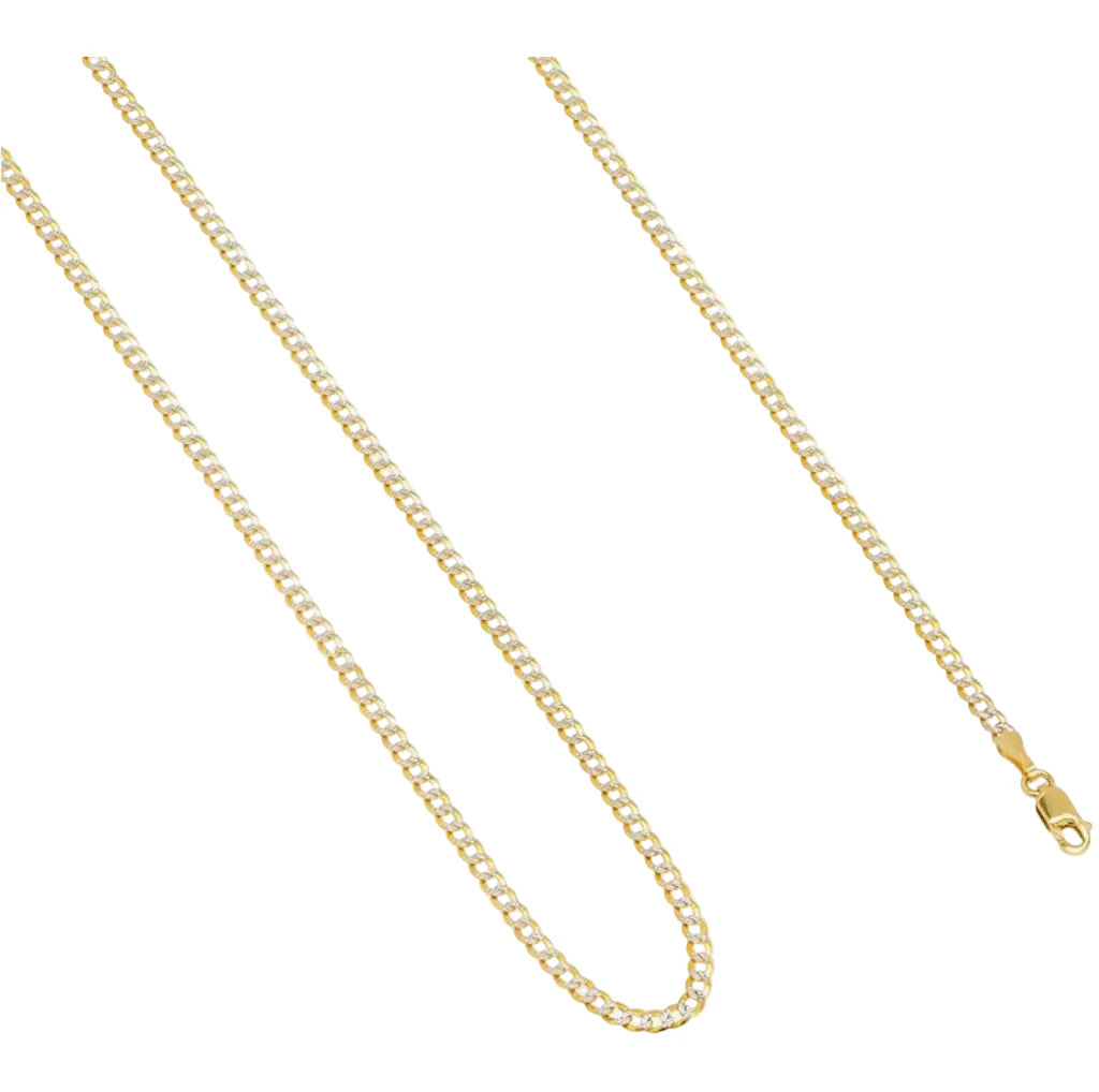 Solid Two-Color Cuban Curb Link Necklace