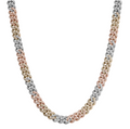 14K Tri-Color Gold Diamond Miami Cuban Chain