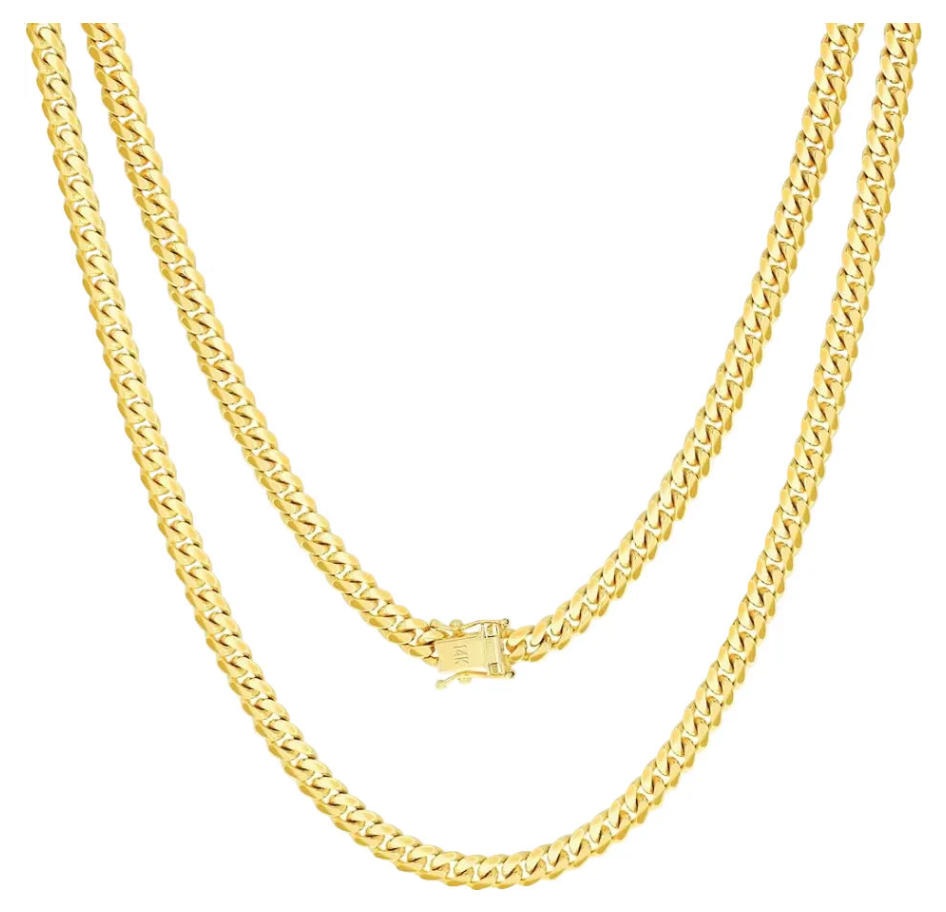Solid Gold Miami Cuban Necklace