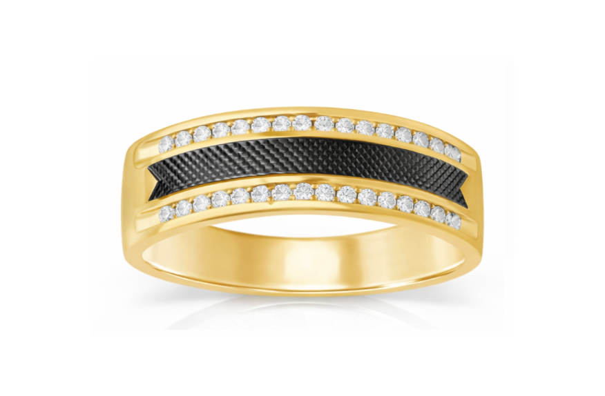Men's 14k Gold Diamond Wedding Band
