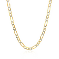 Solid Two-Color Pavé Figaro Necklace