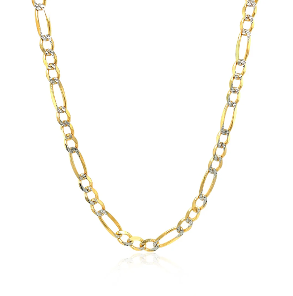 Solid Two-Color Pavé Figaro Necklace