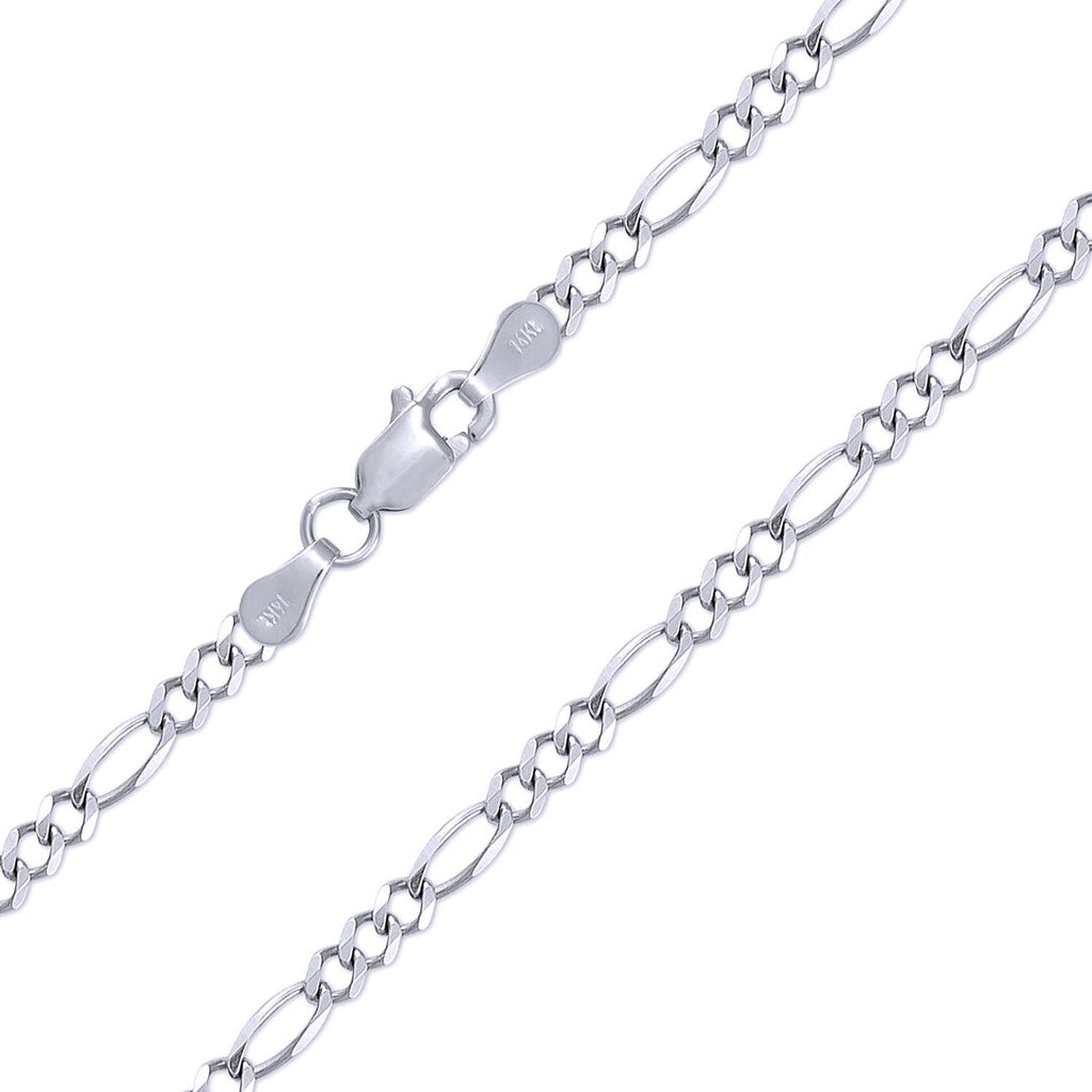 Solid White Gold Figaro Necklace