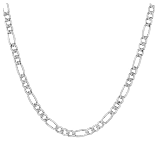Solid White Gold Figaro Necklace